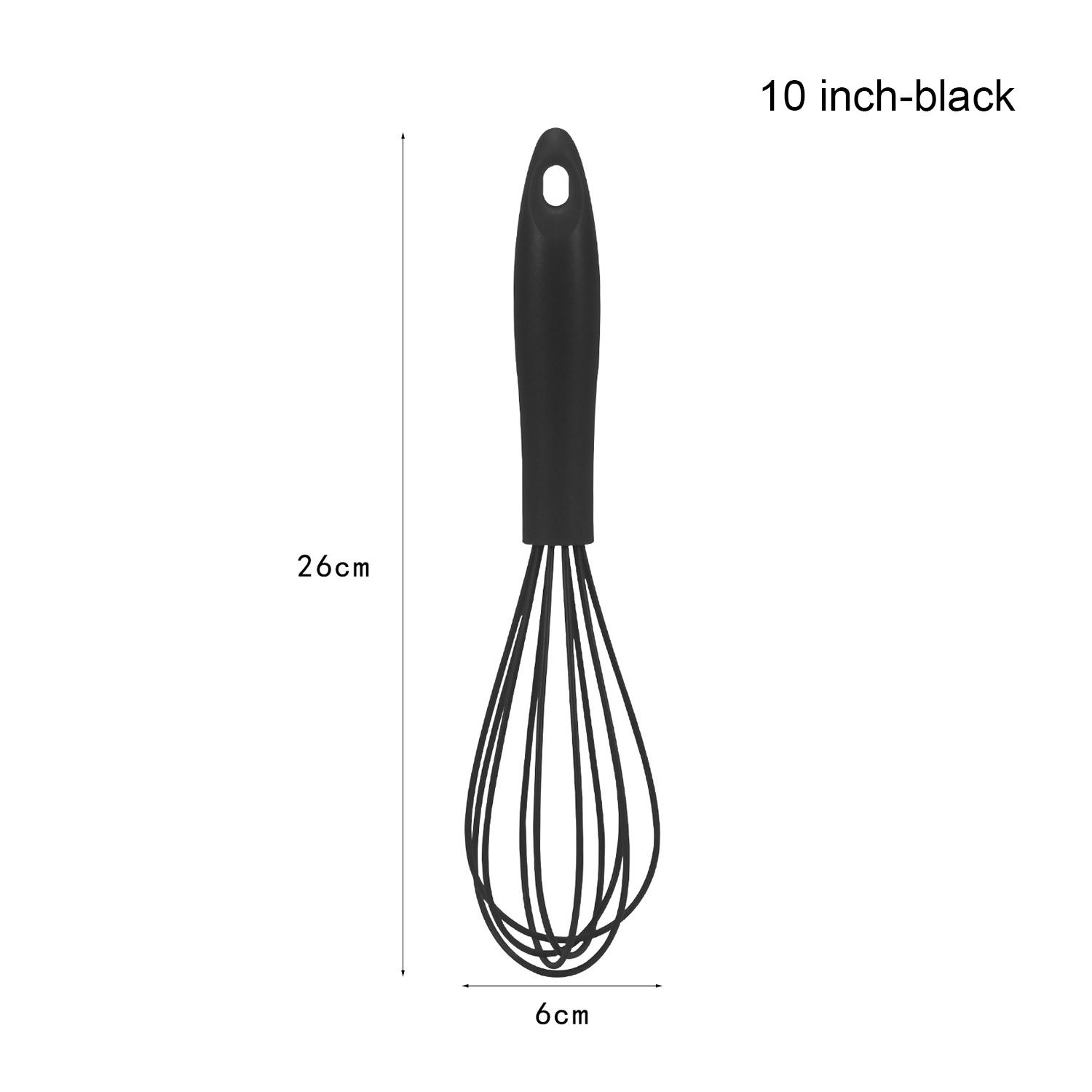 1 шт., ручные инструменты для яиц, миксер, силиконовый воздушный шар, венчик для вспенивания молока, кухонная утварь для смешивания, перемешивания 10inch-black
