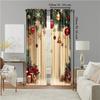 Set Of 2 Christmas Decorative Window Curtains Digital Printed Polyester Material Drapes Bedroom Living Room Office Made Area Treatment
