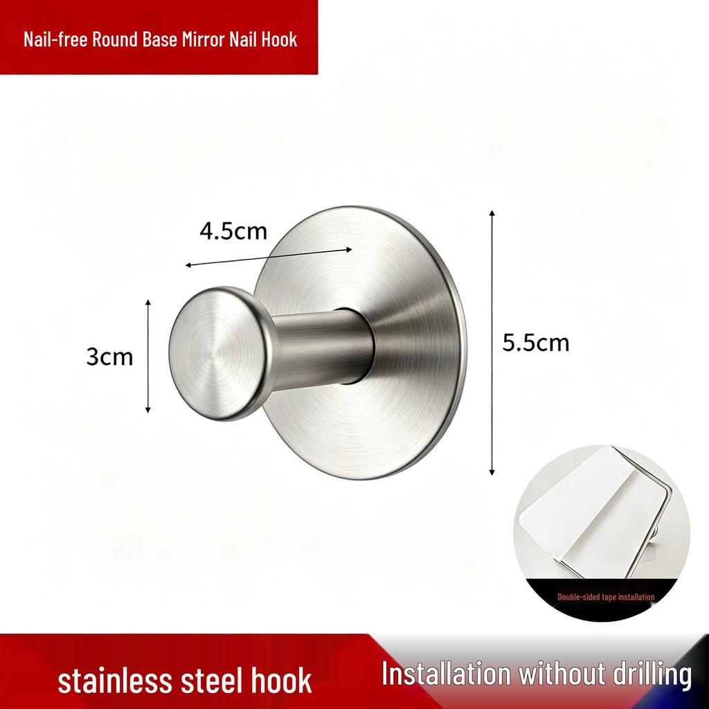 Stainless Steel No-Drill Wall-Mounted Towel and Toilet Paper Holder