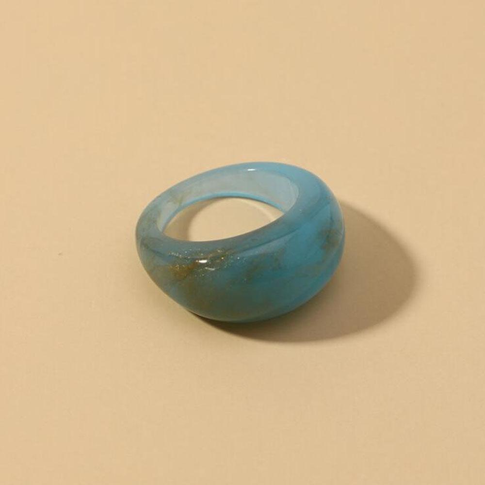 Neue Koreanische Bunte Acrylringe Vintage Runde Ringe Für Damen Großer Kpop Fingerring Für Mädchen Punk Harzring Modeschmuck