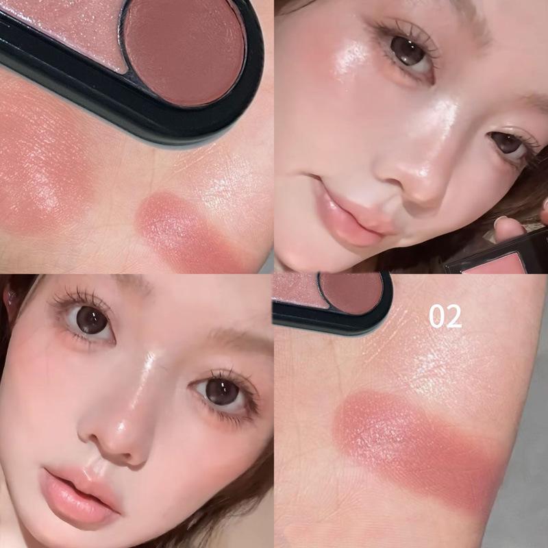 Crimson Shadow Dual-Color Cream Highlighter: Brighten, Vitalize & Long-Lasting Natural Nude Blush.