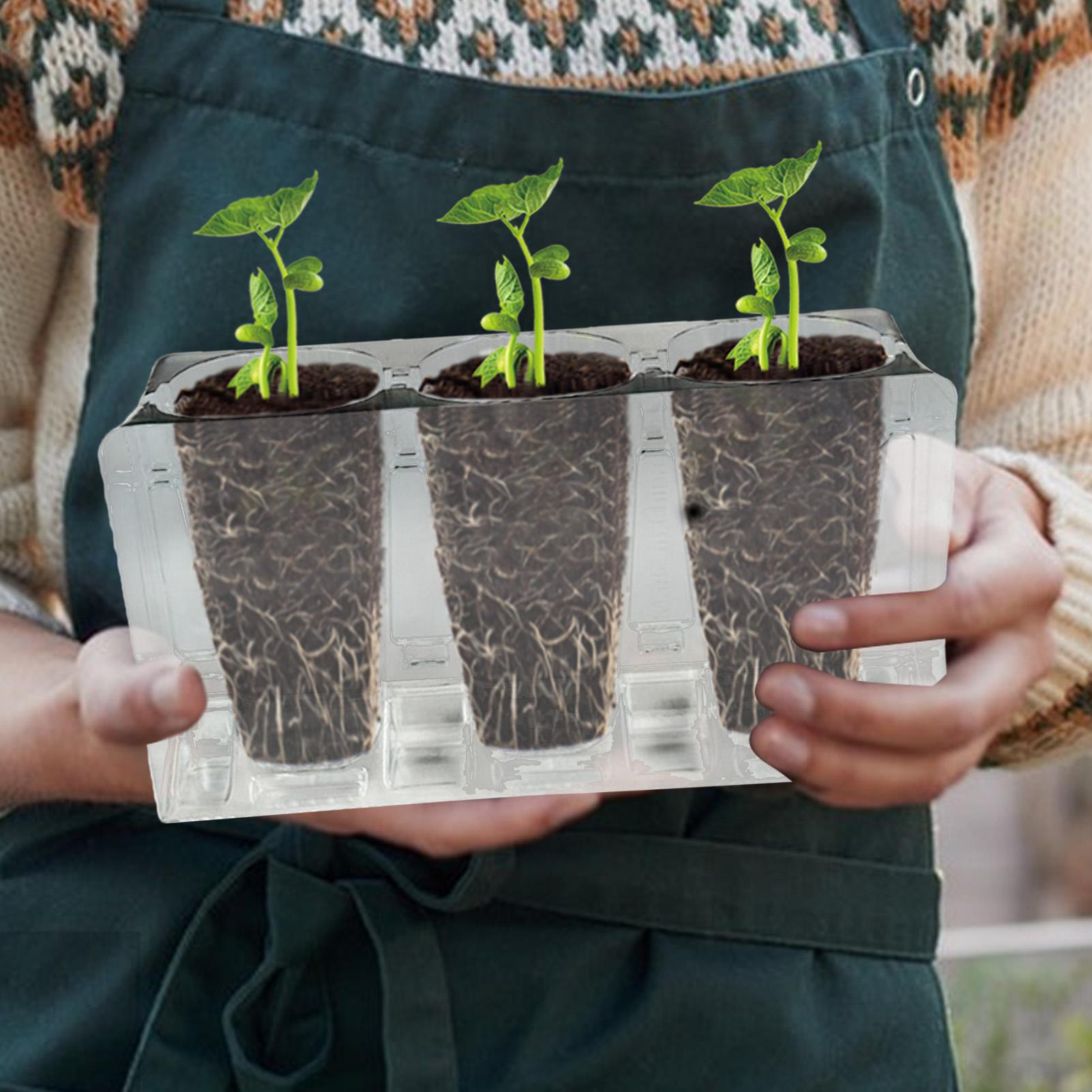 

Лотки для рассады 6 шт., многоразовый стартовый набор для семян с дренажем, горшок для садоводства для дома, улицы, сада, двора CN