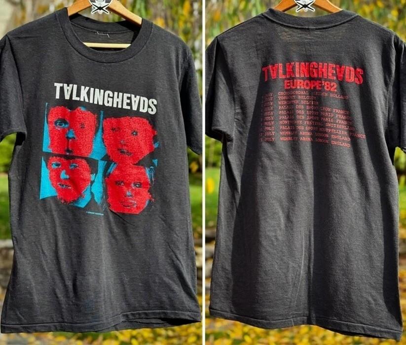 

1982 Talking Heads European Tour 80s 2 side Remake T shirt vtg Men Women Unisex T-Shirt XL