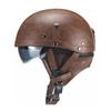 Vintage-Style Leather Half Helmet Adults Motorcycle Scooter Riding DOT Certified All Season Universal Fit