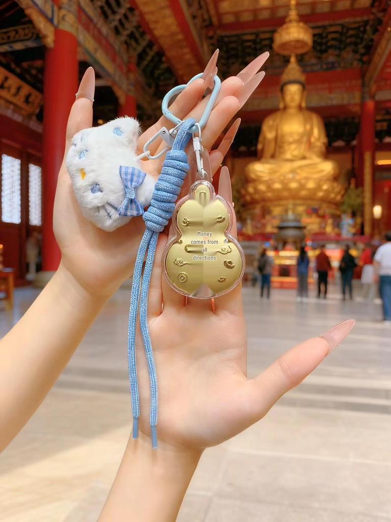 999 Pure Gold Wealth & Fortune Gourd Keychain and Pendant Gift