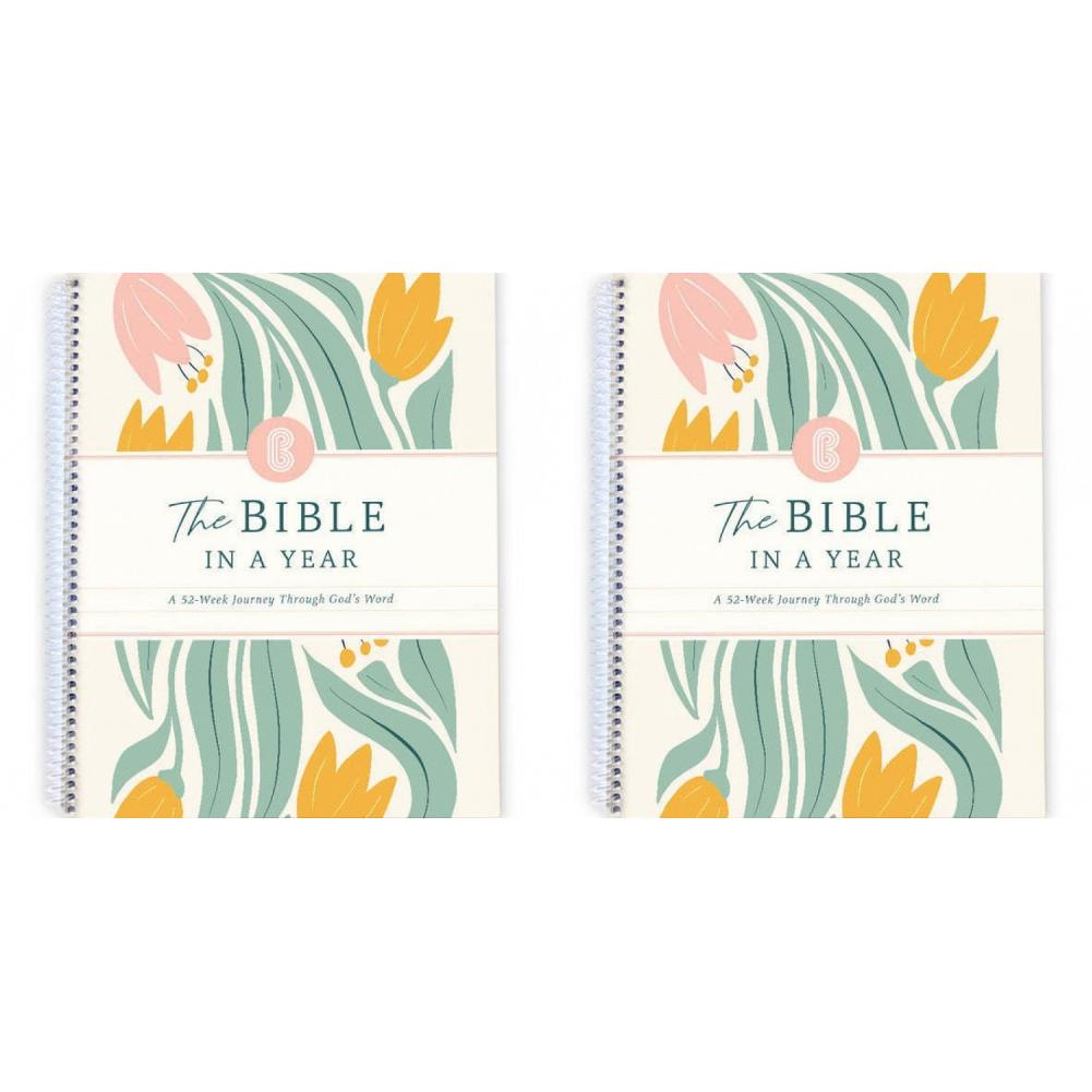 1/2PCS The Bible In A Year A 52-Week Study Notebook Multi-Purpose Womens Bible Study Plan Leak-Proof for Daily Bible Study Noteb