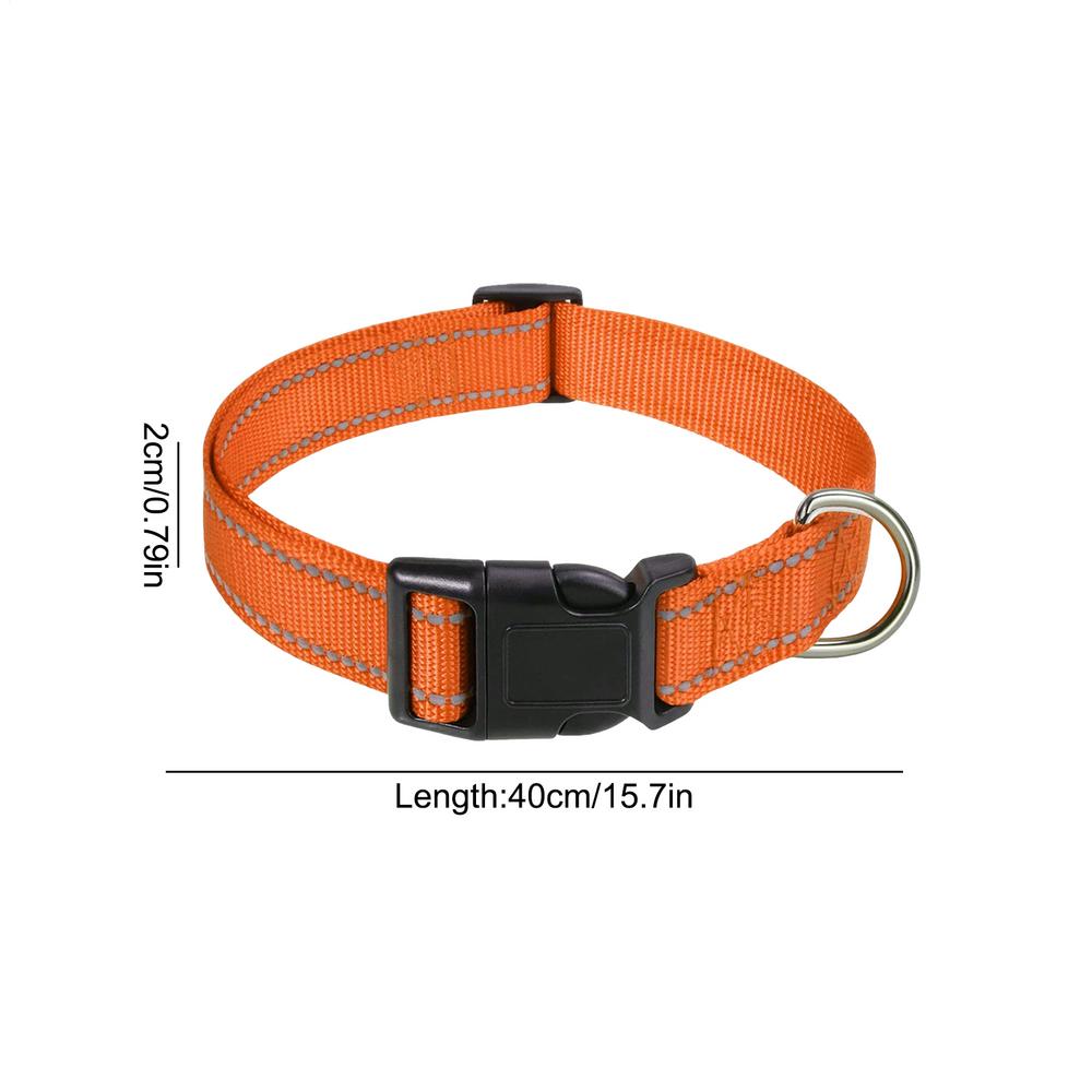 Reflective Dog Collar Adjustable Cat Collar Safety Nylon Pet Collar Durable Comfortable Reflective Pet Collar Pet Supplies