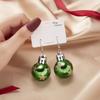 1 Pair of Fashion Christmas New Year Earrings Creative Sequin Snowflake Resin Star Light Ball Christmas Ear Hook Earrings Festive Elegant Earrings