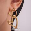 Oumeka Double Heart Earrings - Versatile 18K Gold-Plated Stainless Steel Jewelry