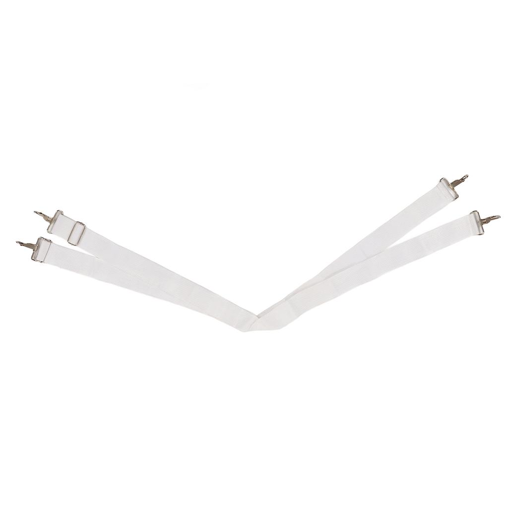 Bass Drum Strap Soft Nylon Elastic Adjustable Ergonomic Comfortable Double Shoulder Drum Strap Belt for Bass Drum White