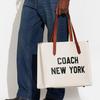 New COACH Pebbled Leather With Wax Plant Leather And Coated Canvas One Shoulder Handbag Tubas Men's White CH765-CAH