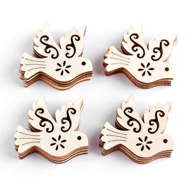 Handcrafts Card Making Bird Decorative Embellishment Scrapbooking Natural Wood Peace Pigeon Wooden