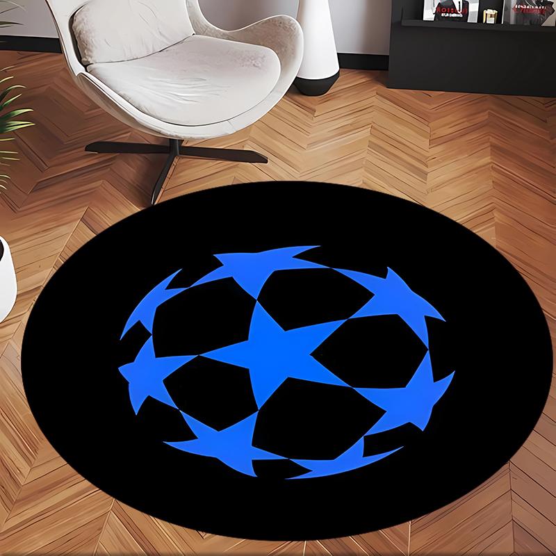 Uefa Champions (1) Round Office Rug Decorative Floor Rug for Office Bedroom Living Room and Home Space
