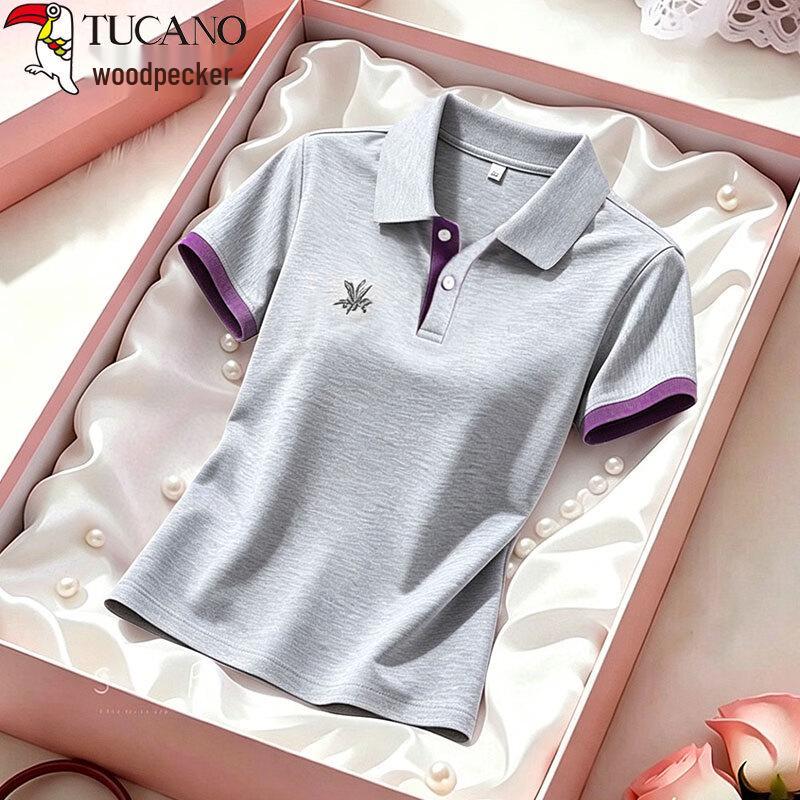 Woodpecker Women's Pure Cotton Polo Short Sleeve T-Shirt