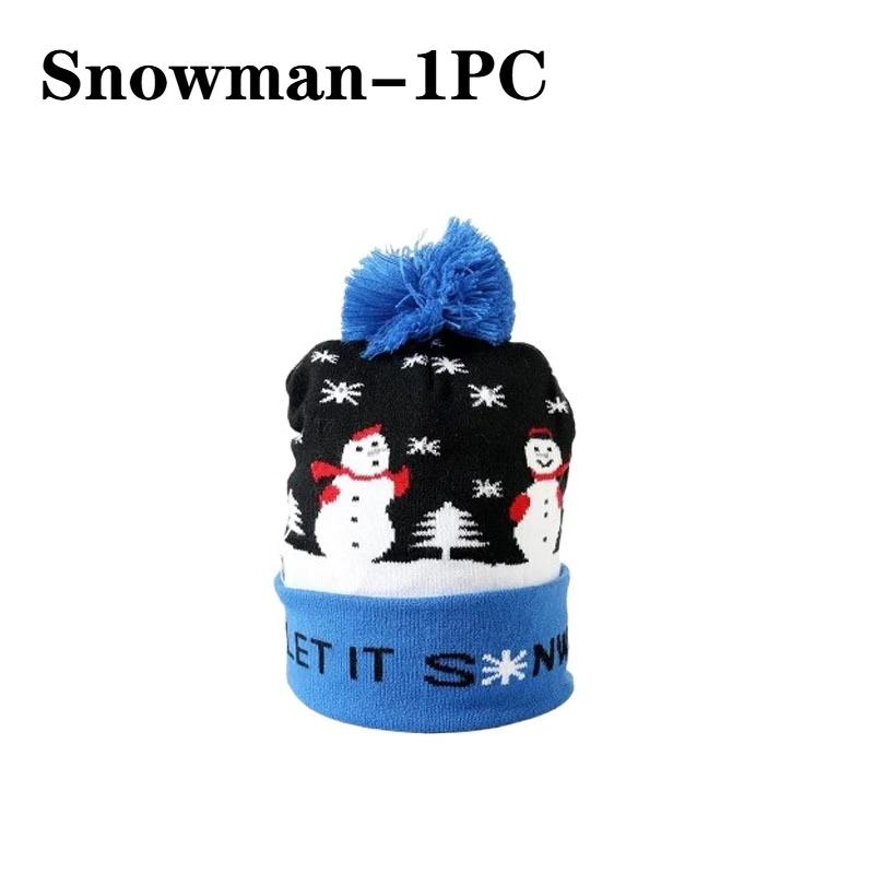 

Christmas LED Knit Hat Light-Up Unisex Beanie for Men and Women Perfect for Parties and Gifts Glow-In-The-Dark Holiday Cap 26x26cm
