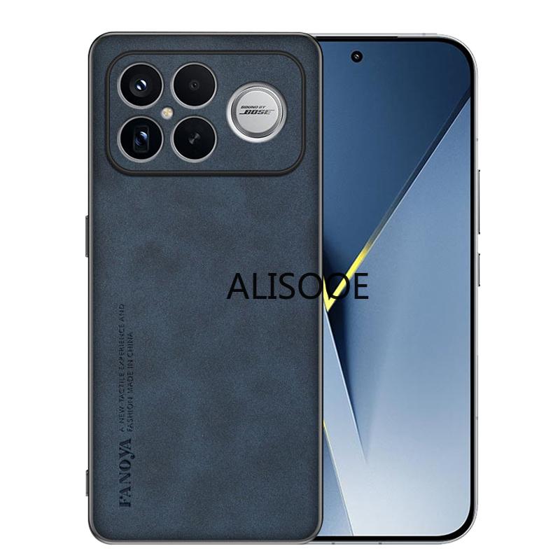 Coque en Cuir PU Givré pour POCO F8 Ultra F8 Pro Étui Plastique Mat Antichoc Protection Complète Housse Arrière Capa