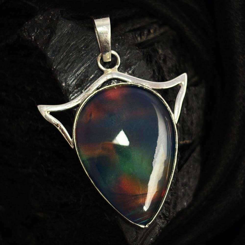 Natural Opal Pendant 38 ct Pear 925 Sterling Silver Gems October Birthstone for Gem Collections