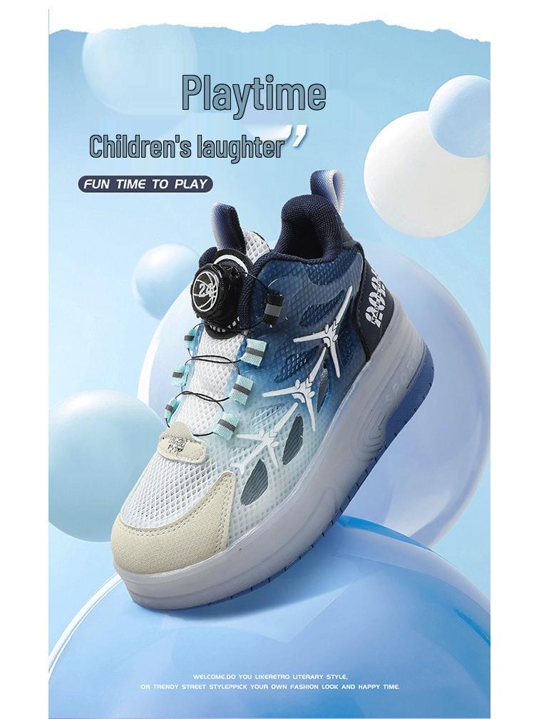 A1RW7V Kids' Retractable Double-Wheel Skating Shoes - Breathable Inline Roller Sneakers for Boys