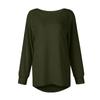 Maglione casual da donna alla moda, a maniche lunghe, ampio, scollo rotondo, davanti, corto, dietro, lungo