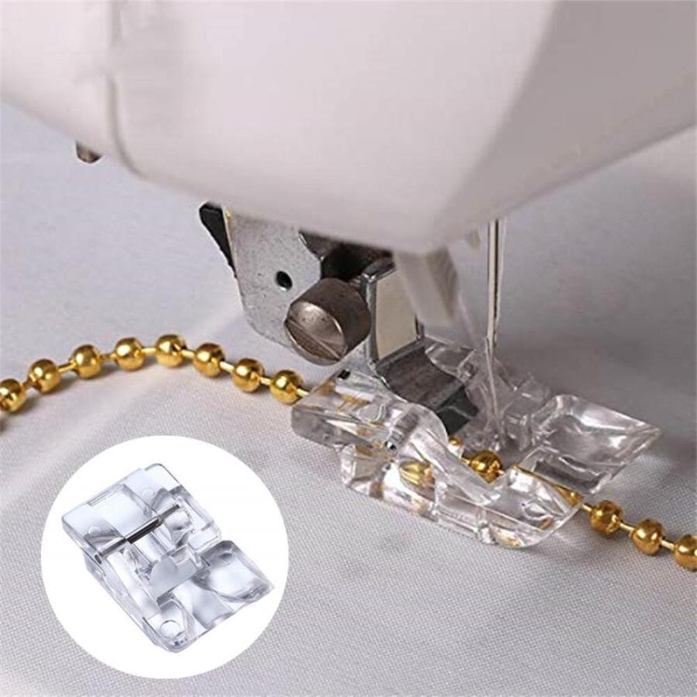 1pc Pearl & Sequin Embroidery Presser Foot Transparent Flexible Design for Easy Sewing and Knitting, Round Bead, Presser Foot
