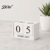 Durable Iron Art Calendar Metal Bird Perpetual Desk Calendar, Frame Desktop Office Accessory with Rotating Flip Month Date Display for Home