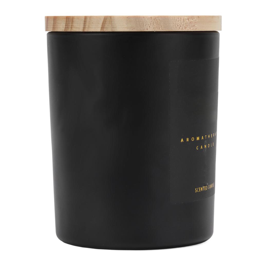 Duftkerze, angenehmer Duft, rauchfrei, mattierte Tasse, Duftkerze mit Holzabdeckung für