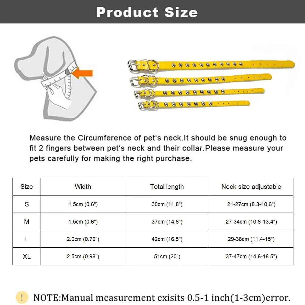 Pet Puppy Collar Fashion Colorful Leather Dog Collar Studded Collars for Small Dogs Cats Newborn French Bulldog ID Neck Strap