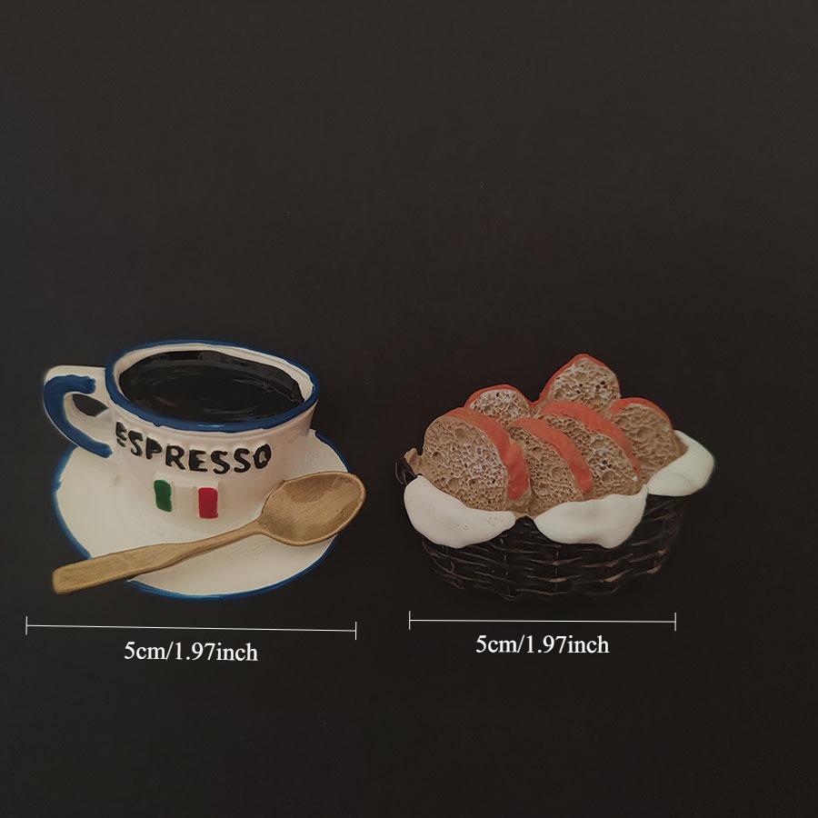 

2pcs Cute 3D Lifelike Bread and Food Refrigerator Magnets Creative Fridge Photo Message Magnet Decorative