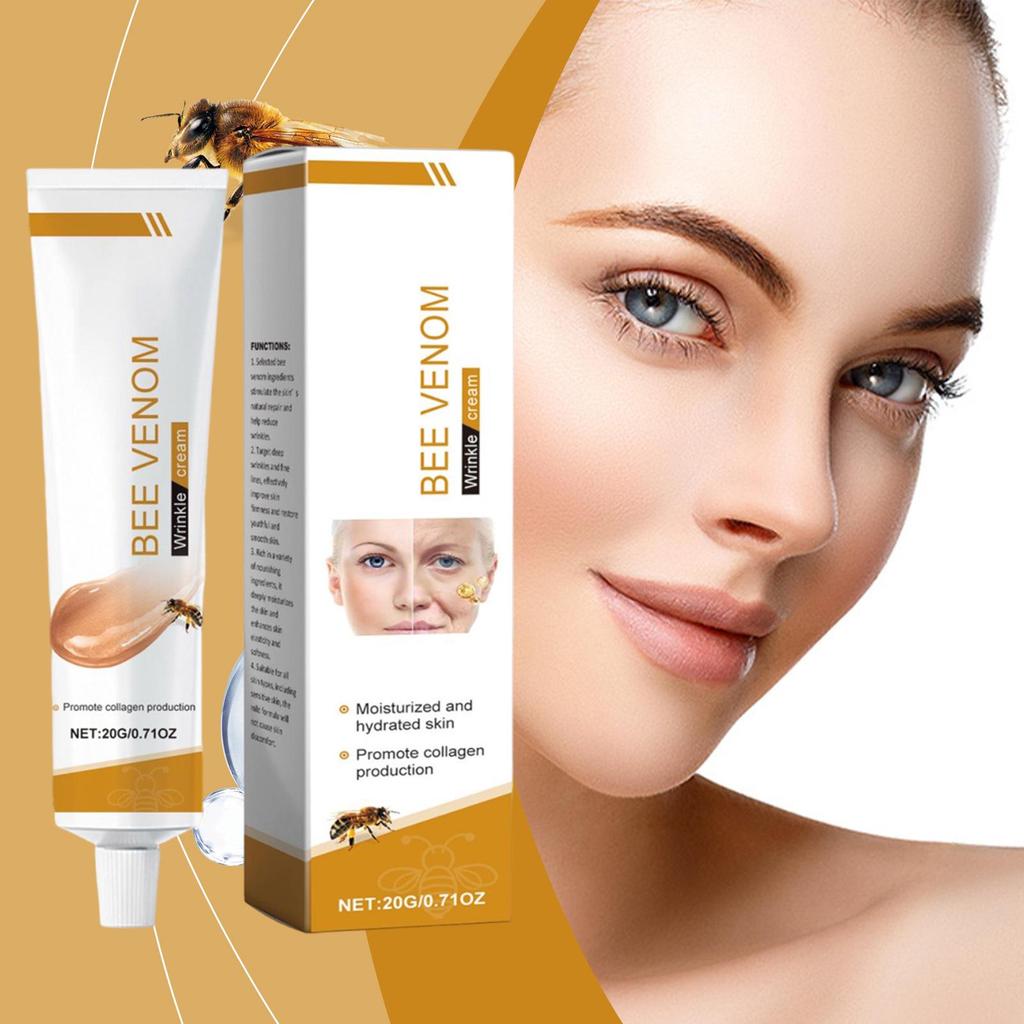 Bee Venom Facial Cream: Gentle, Lightweight, Moisturizing; Enhances Elasticity, Refines, and Softens Skin.