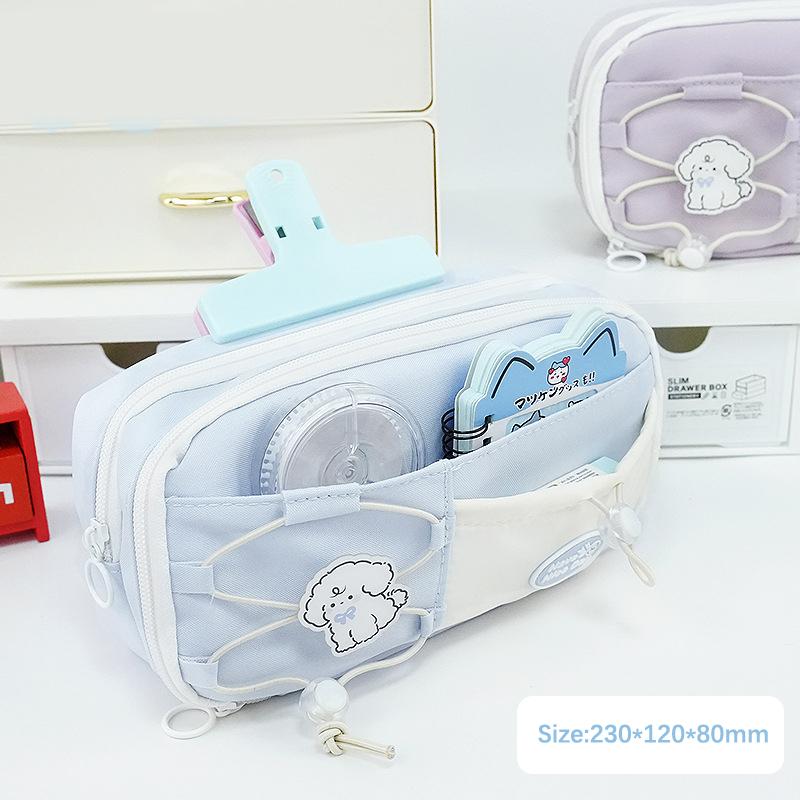 

Простой дизайн с кулиской Пенал Студенческий Милый Креативный Органайзер для канцелярии Большая вместимость Сумка для ручек Подарки