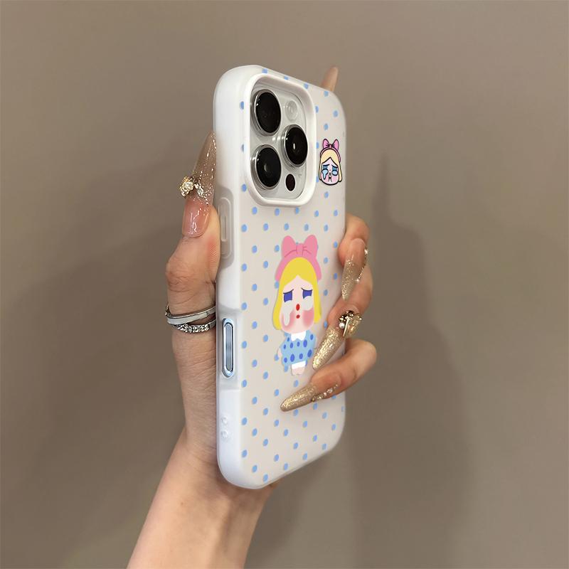 2-in-1 jelly crying girl suitable for apple 11promax mobile phone case skin feeling iphone11 protective case 11