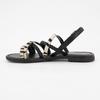 Sandale black geflochten Ormia mit Zebramuster Damen DEELUXE 74