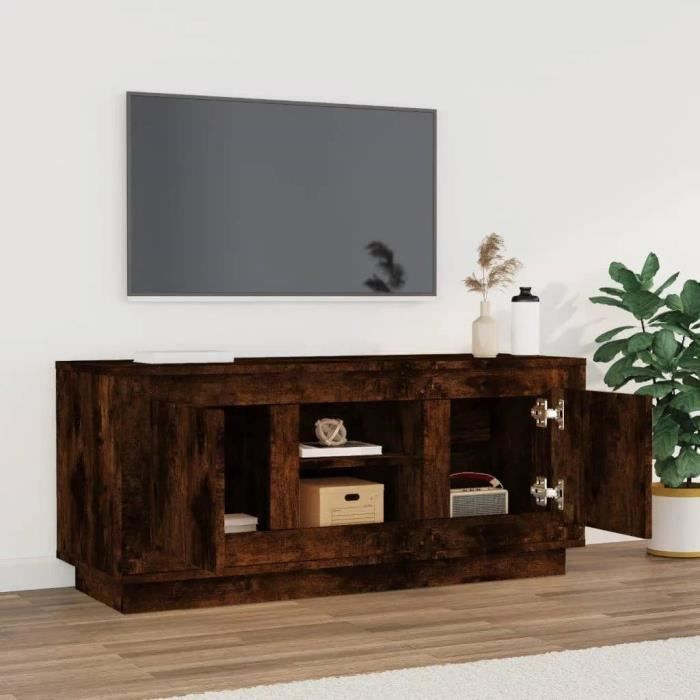 VidaXL Meuble TV chêne fumé 102x35x45 cm bois d'ingénierie 819865