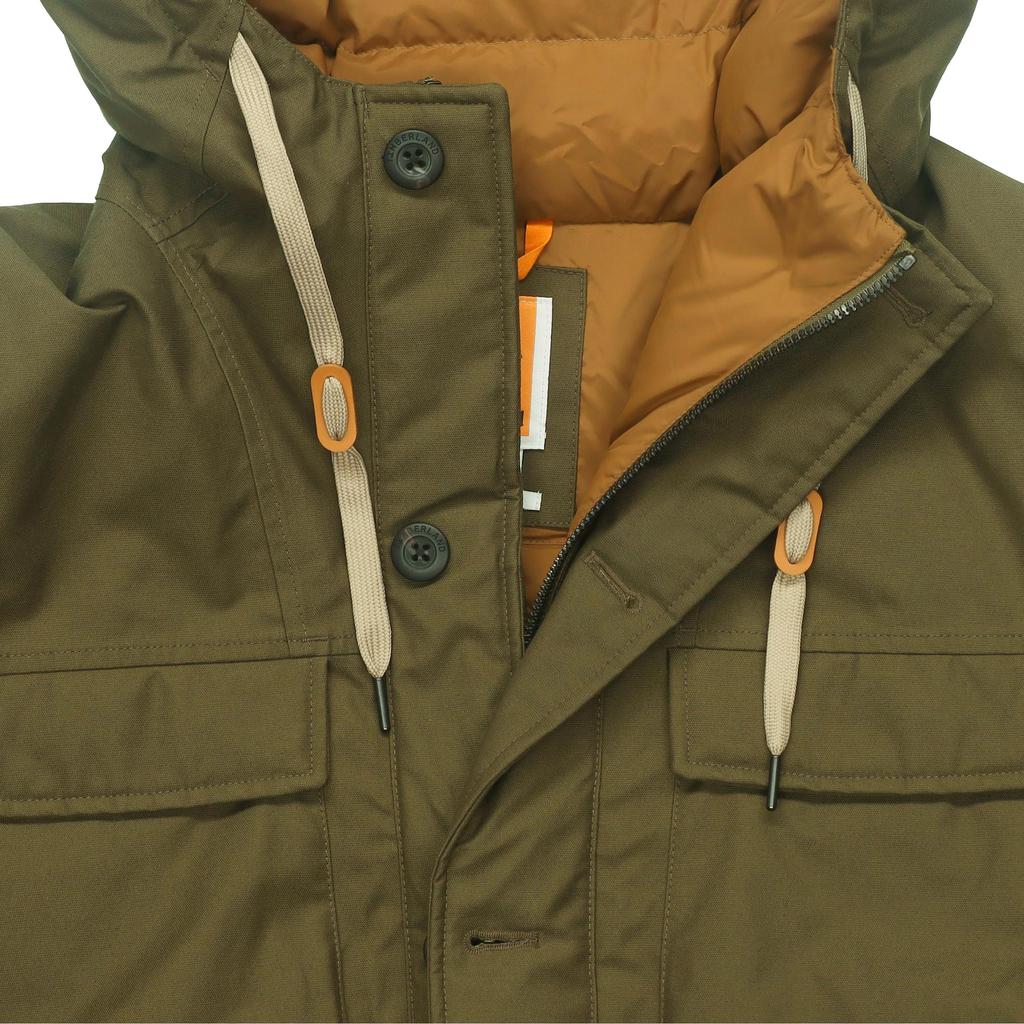 Timberland Jachetă de puf cu mânecă lungă cu glugă, de culoare uni, îmbrăcăminte exterioară pentru bărbați, verde A6959-302