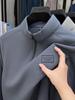 Men's Stand Collar Double-Sided Solid Color Half-Zip Casual Warm Long Sleeve Hoodie