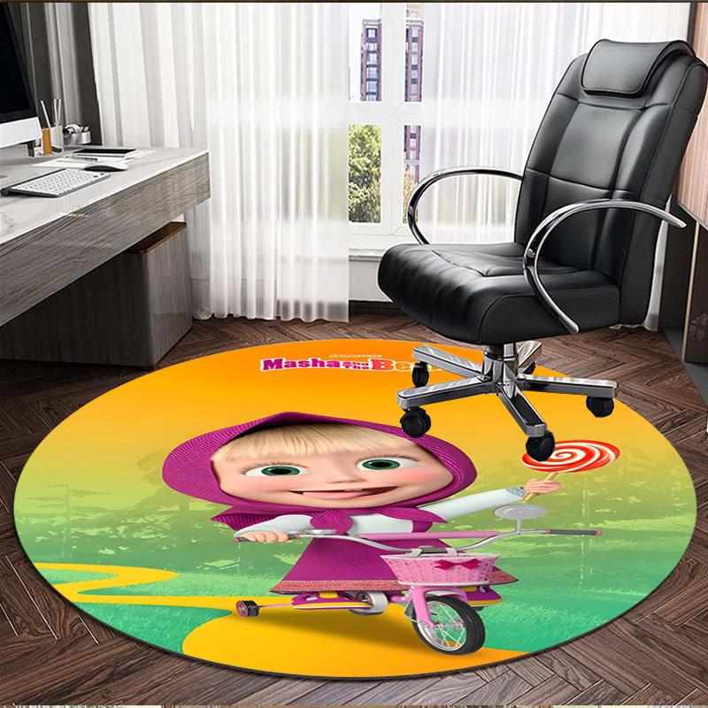 cartoon animation Print Round Rug, Washable Floor Carpet, For Entryway Dorm Laundry Room Office Study, Home Decor Birthday Christmas Gift