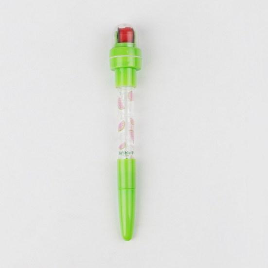 Gel Pen 4 In 1 Multi-functional Bubble Maker Roller Stamper Stationery Cartoon Fruit Pattern Plastic Writing Pen School Supplies