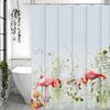 Flamingo Lake Floral Zasłona Prysznicowa, Dekoracyjna Zasłona Prysznicowa do Łazienki, Wodoodporna Zasłona Prysznicowa z Haczykami