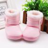 Baby Shoes, Newborn Baby Shoes, High-top Solid Color Snow Boots, Flanging Sleeves, Plus Velvet Thick Cotton Shoes