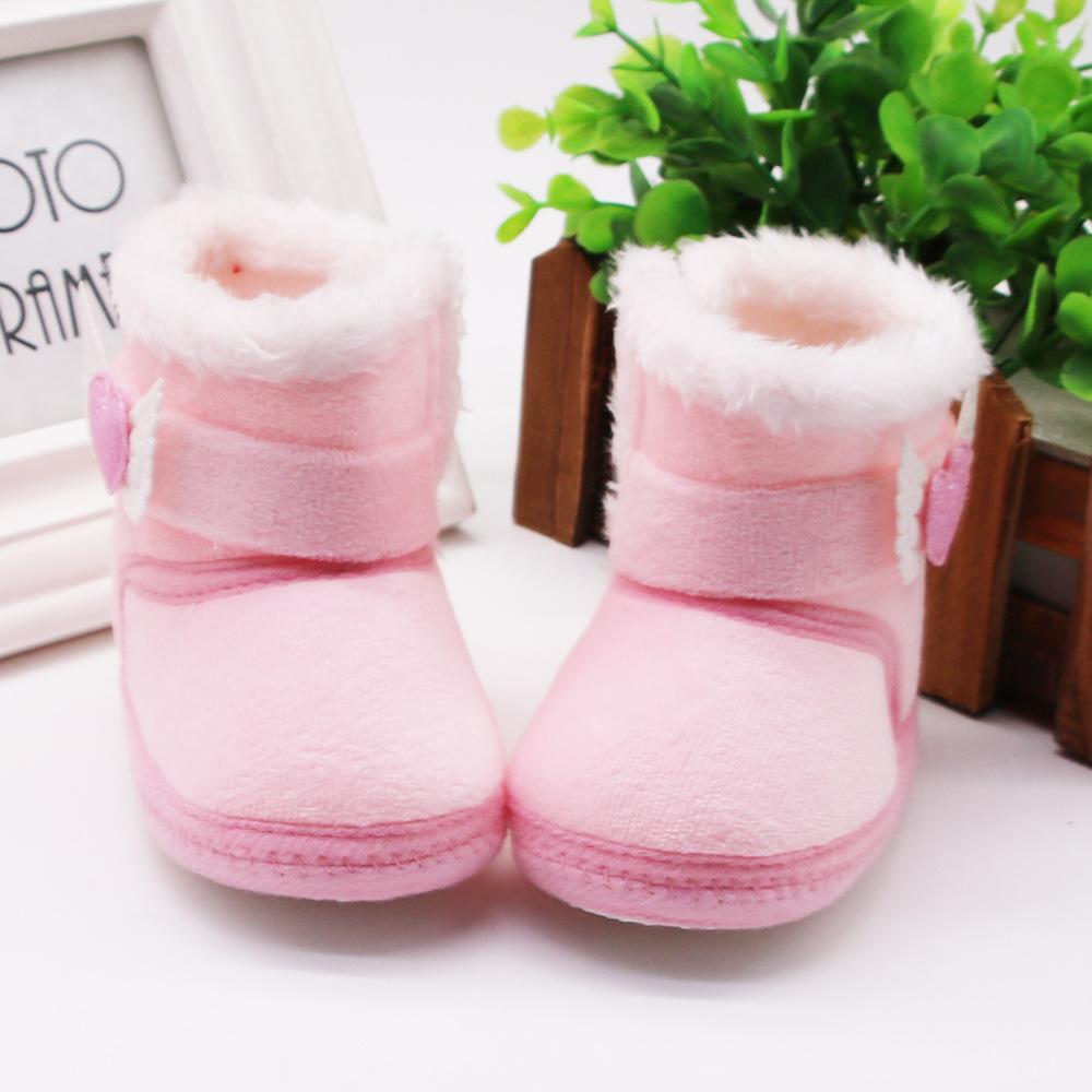 Baby Shoes, Newborn Baby Shoes, High-top Solid Color Snow Boots, Flanging Sleeves, Plus Velvet Thick Cotton Shoes