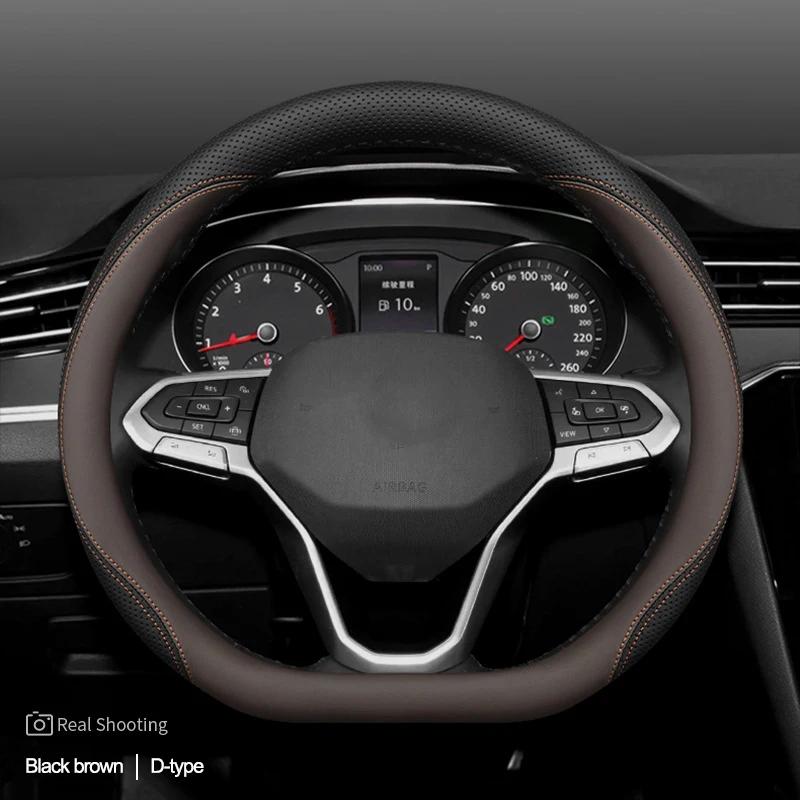 High Quality Leather Car Steering Wheel Cover Wrap Holder for Volvo XC60 S90 S60 XC40 S60l Braid on Steering-Wheel Protector