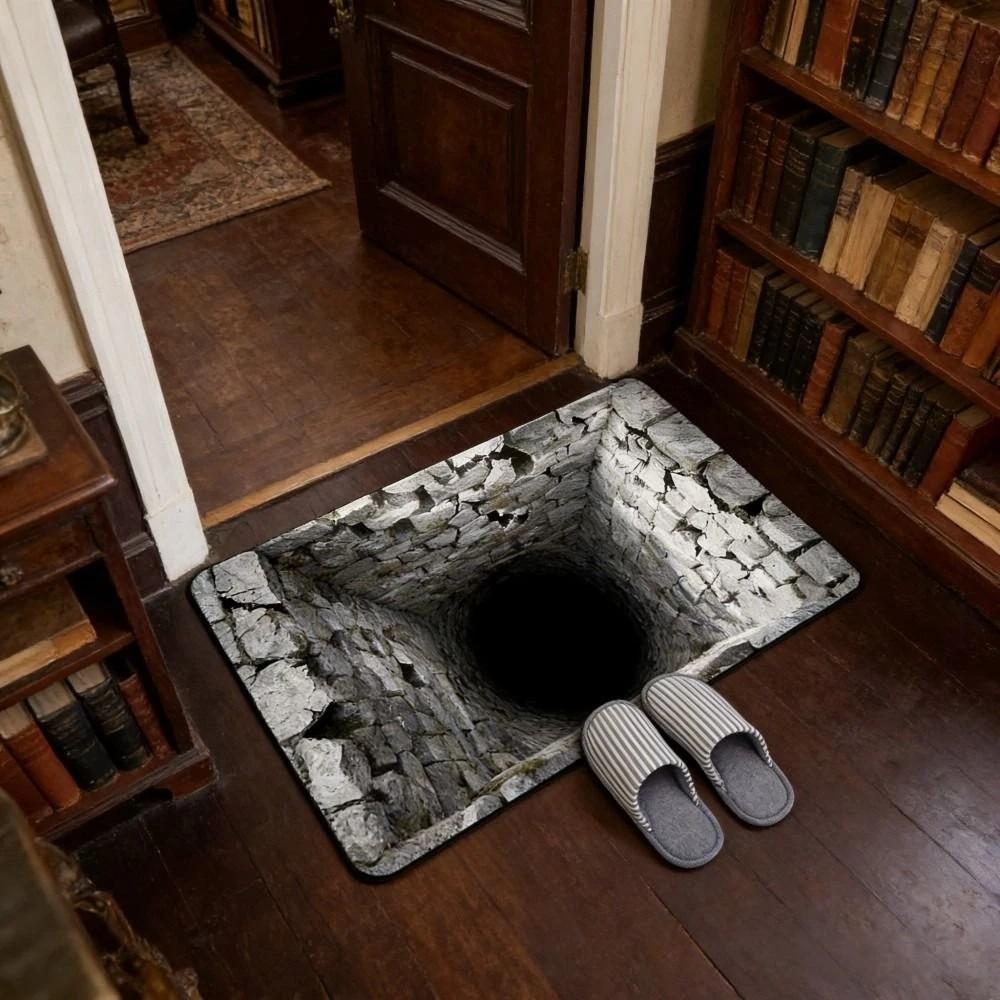 Non-slip Optical Illusion Doormat 3D Flat Bedroom Door Rug Creativity Bathroom Carpet  Home Decor