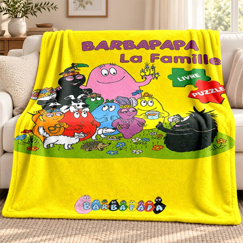 Barbapapa blanket Flannel Blanket Soft Cozy Plush Throw for Sofa Bed Lightweight Home Decoration Outdoor camping