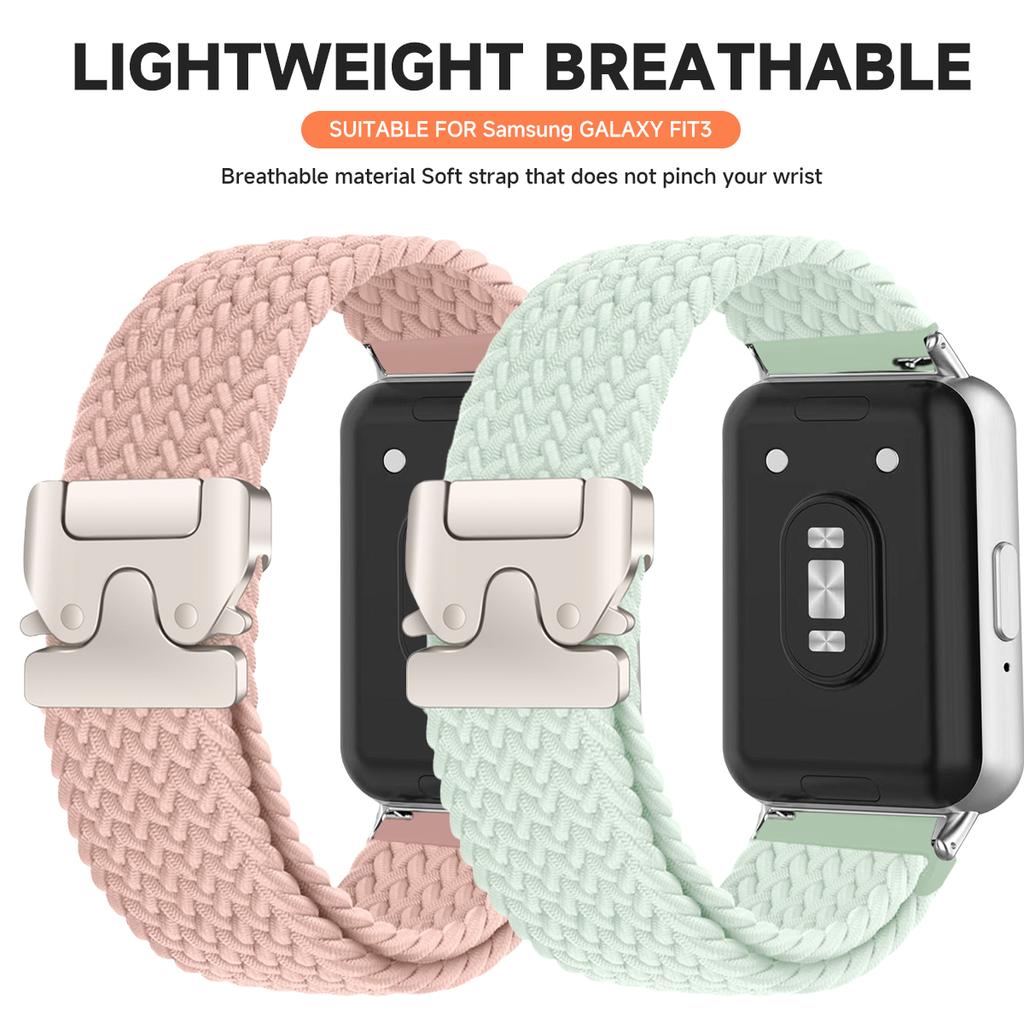 Nylonarmband für Samsung Galaxy Fit 3 Armband Verstellbares geflochtenes Solo-Loop Ersatzarmband für Samsung Fit 3 Uhrenarmband