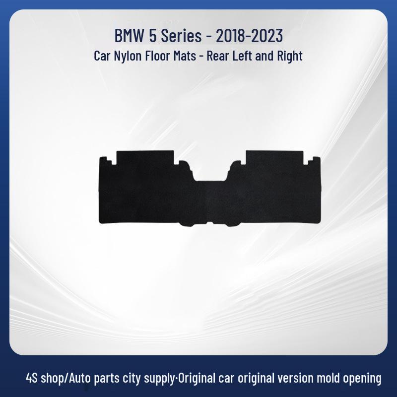 Compatible BMW 5 Series (2018-2023) Black Nylon Floor Mats - Full Coverage, Dirt-Resistant