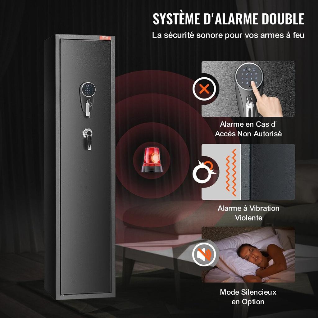 Gun Safe Rifle Safe with Digital Keypad & Lock 5 Rifles Storage Cabinet