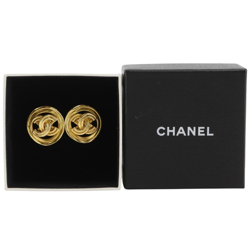 Chanel COCO Mark Ohrring Vintage Vergoldet 11,7g Damen Gebraucht