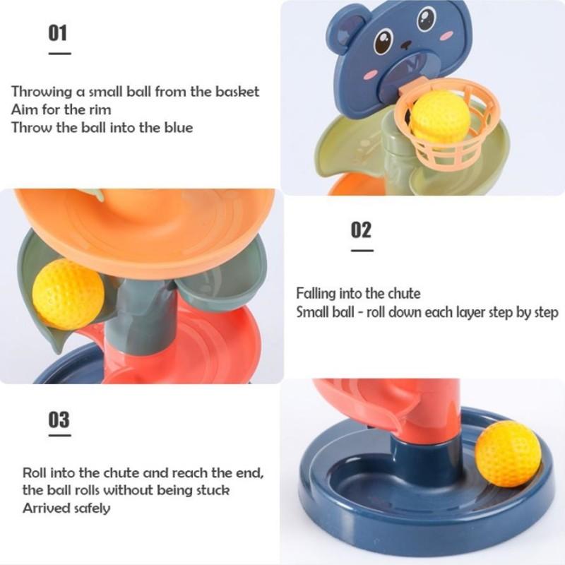 Creative Rotating Track Rolling Children's Baby Educational Toys Spinning Sliding Ball Tower Stacking
