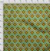 oneOone Cotton Flex Green Fabric African Sewing Material Print Fabric by The Yard 40 Inch