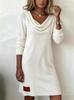 Women's Autumn/Winter Slim Fit Long-sleeve High Neck Dress
